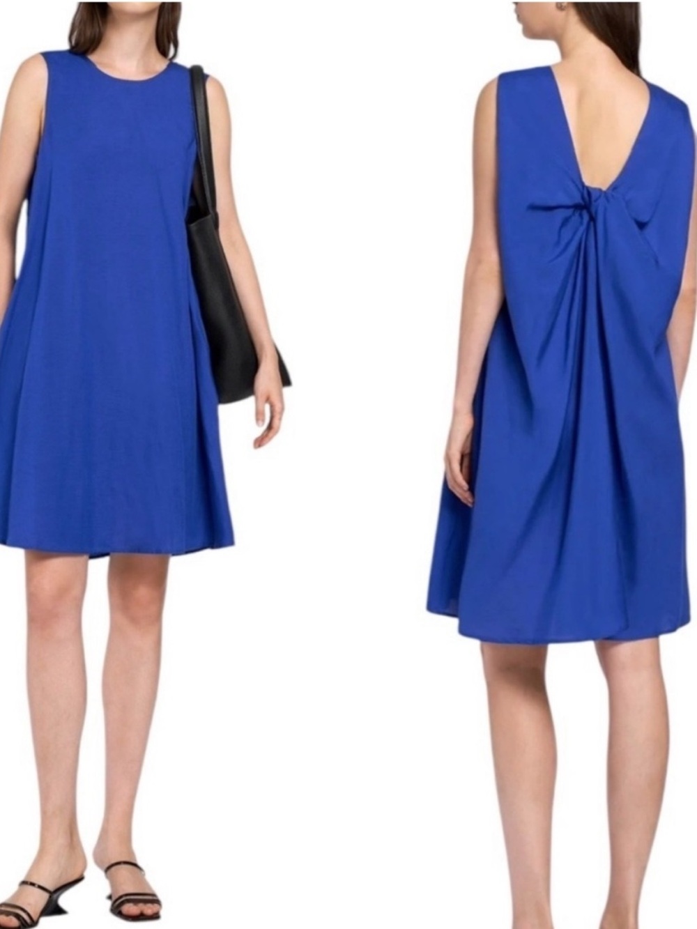 COS Royal Blue oversized twist detail Tencel Dress with pockets NWT - Picture 1 of 6
